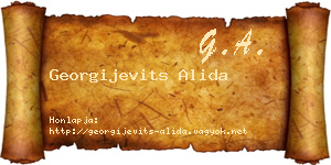 Georgijevits Alida névjegykártya